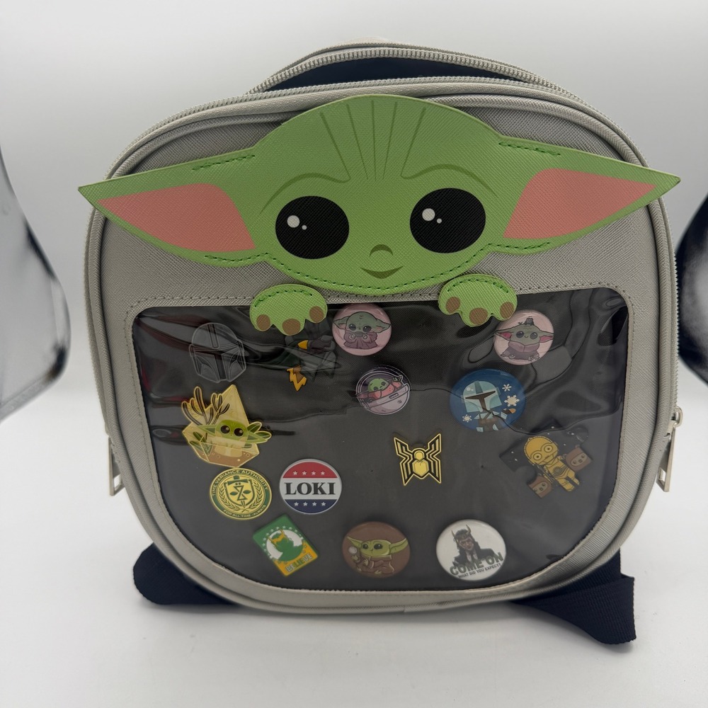 Star Wars Mandalorian Grogu Bioworld ITA Pin Display Mini Backpack with Pins